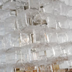 Close Up View of Multi-Tier Clear Glass Blocks Texture