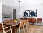 Modern White Disc Art Glass Chandelier in Stylish Dining Room