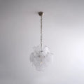 Illuminated Modern Silver and White Disc Chandelier Studio Display