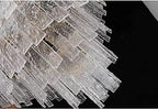 Close Up View of Textured Crystal Prism Glass Rods and Light Pattern