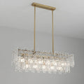 Illuminated Modern Crystal Prism Art Glass Linear Chandelier Studio Display