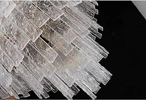 Close Up View of Textured Crystal Prism Glass Rods and Light Pattern