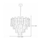 Modern Extra Large Crystal Prism Chandelier Line Art Dimension Diagram