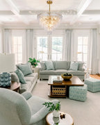 Modern Crystal Prism Art Glass Chandelier in Contemporary Living Space