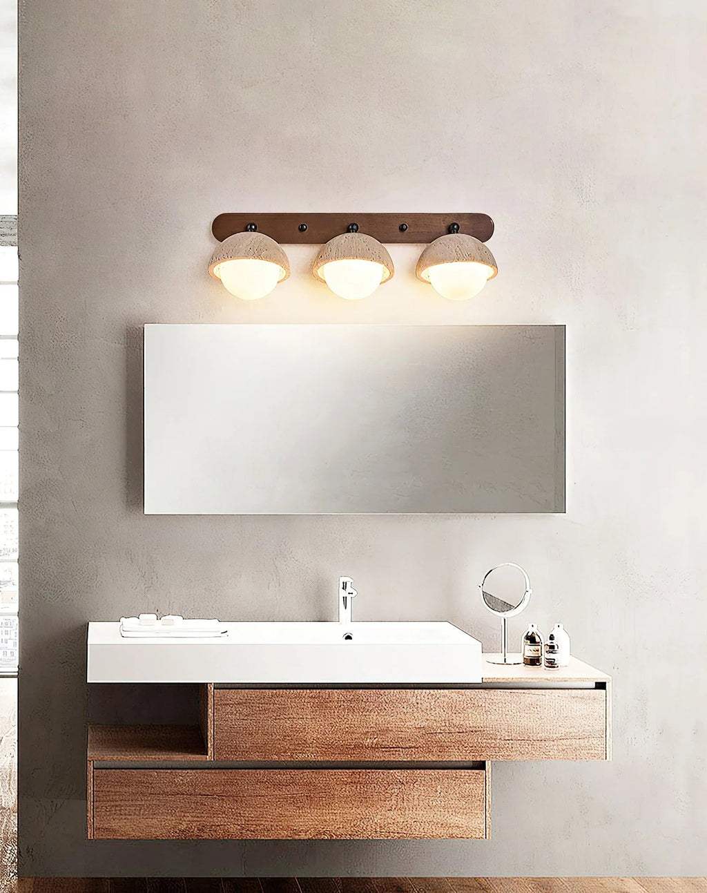 Globe Pecherna Travertine Wall Sconce