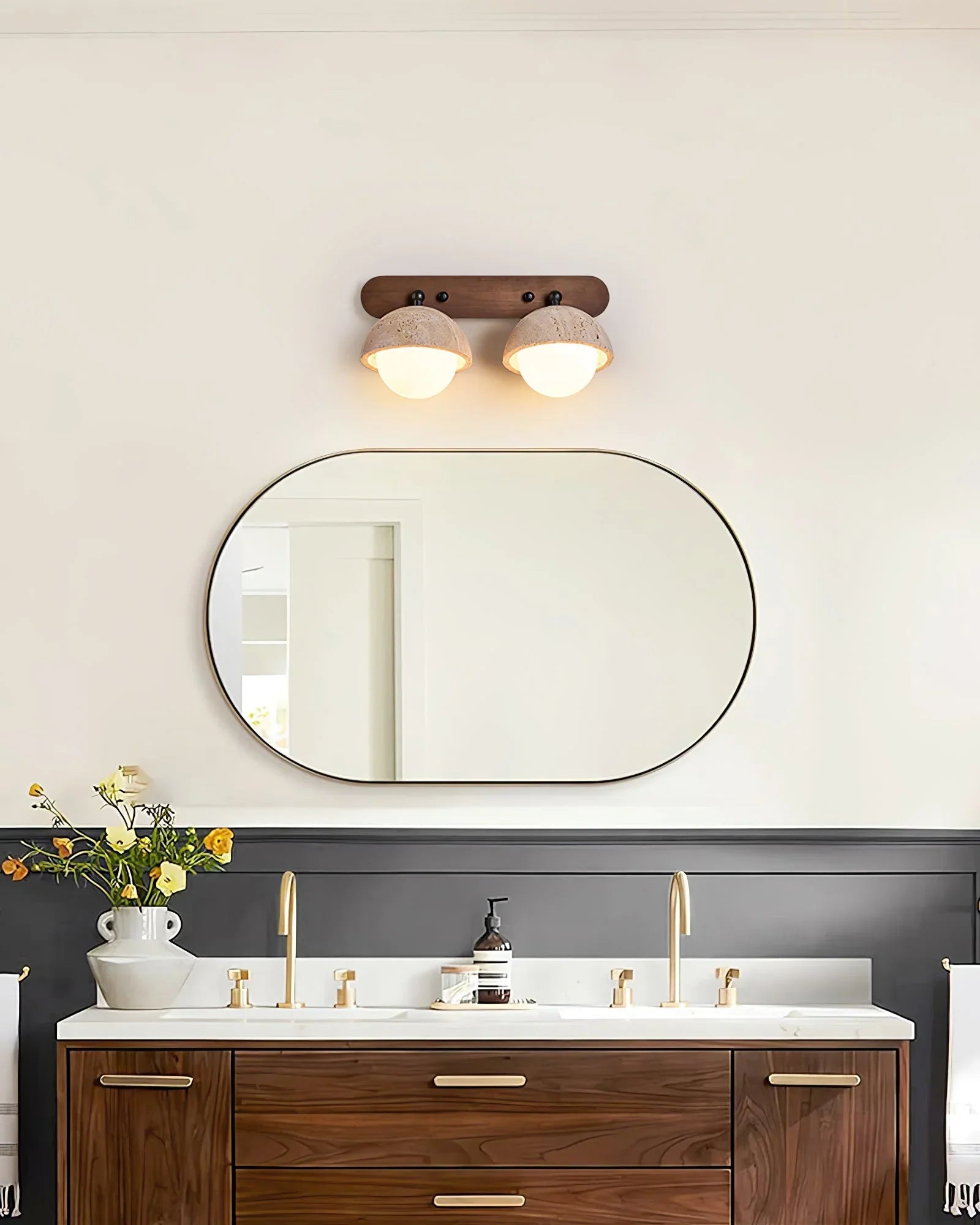 Globe Pecherna Travertine Wall Sconce