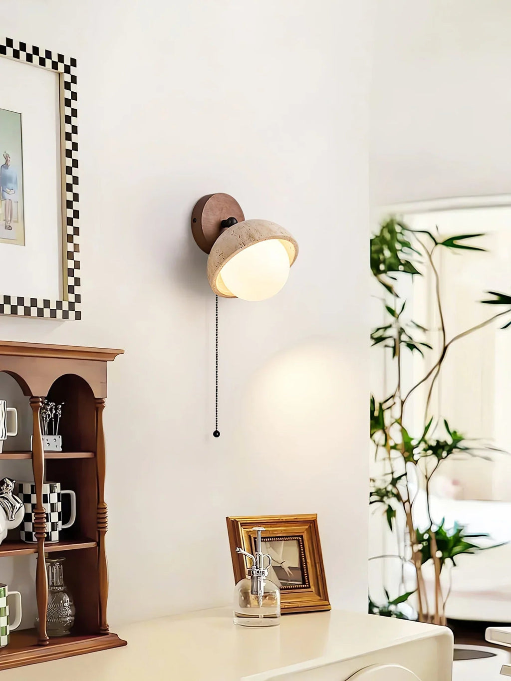 Globe Pecherna Travertine Wall Sconce