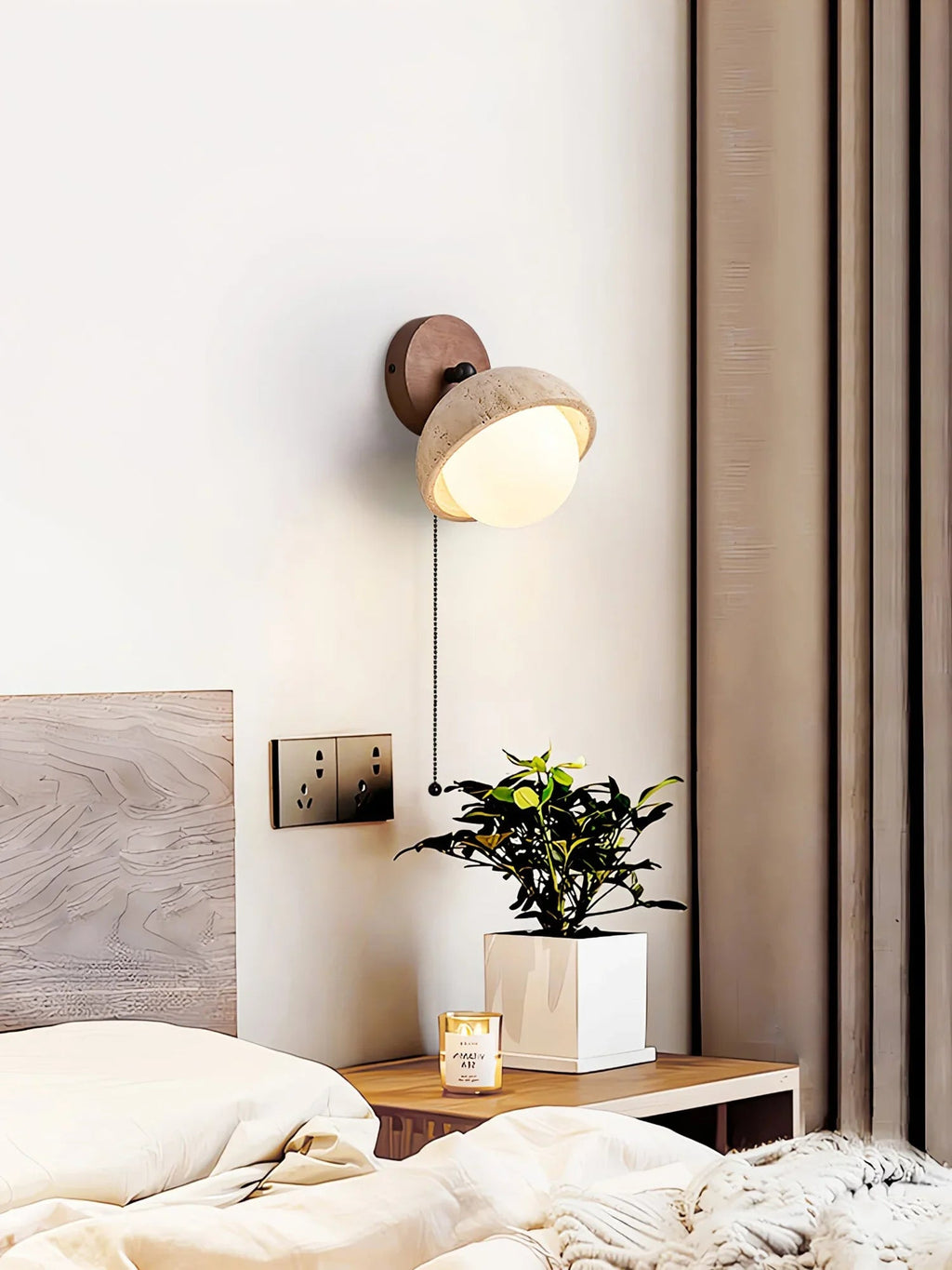 Globe Pecherna Travertine Wall Sconce