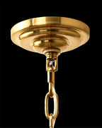 Close Up View of Brass Canopy and Suspension Chain Structure