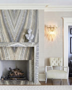 Modern Feather Art Glass Wall Sconce in Classic Living Room Setting