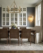 Modern Feather Art Glass Wall Sconce in Formal Dining Room