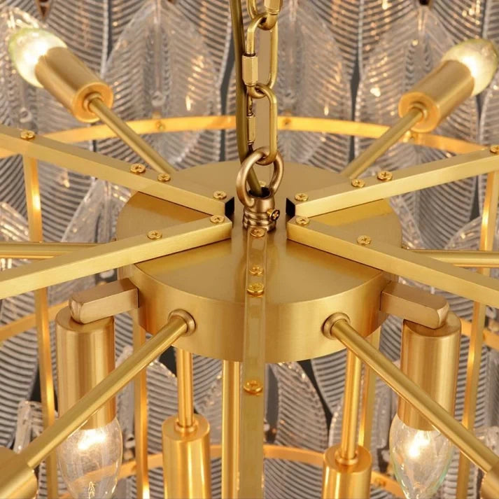 Upward View of Brass Canopy and Internal Lampholder Structure