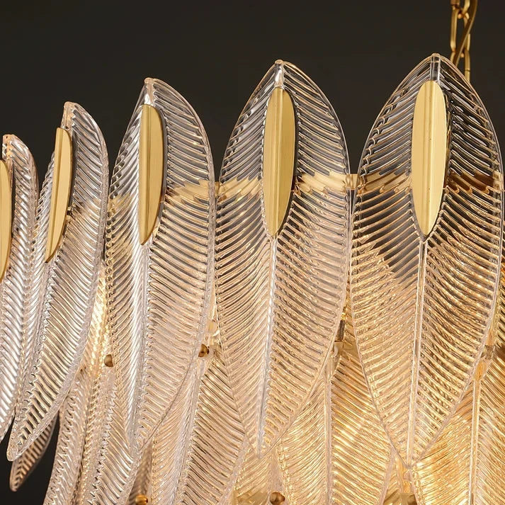 Close Up View of Gold Vein Patterns and Multi-Tier Frame Structure