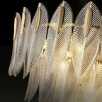 Close Up View of Linear Feather Glass Petals Texture and Internal Bulb Structure