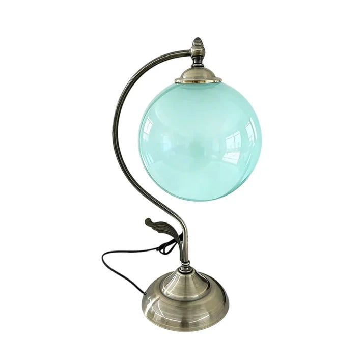 Gooseneck Brass Globe Table Lamp