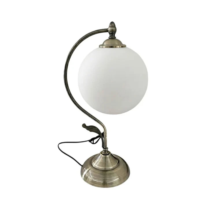 Gooseneck Brass Globe Table Lamp
