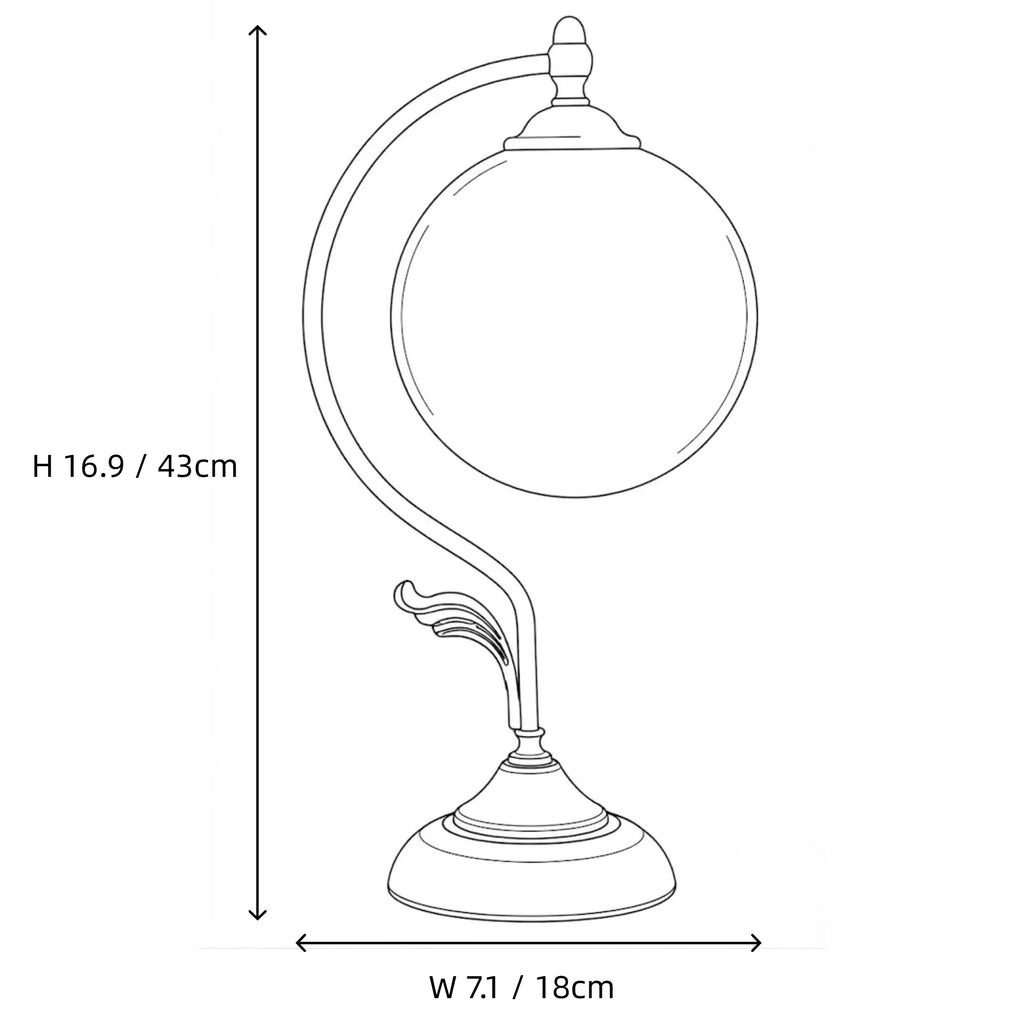 Gooseneck Brass Globe Table Lamp
