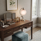 Gooseneck Brass Globe Table Lamp