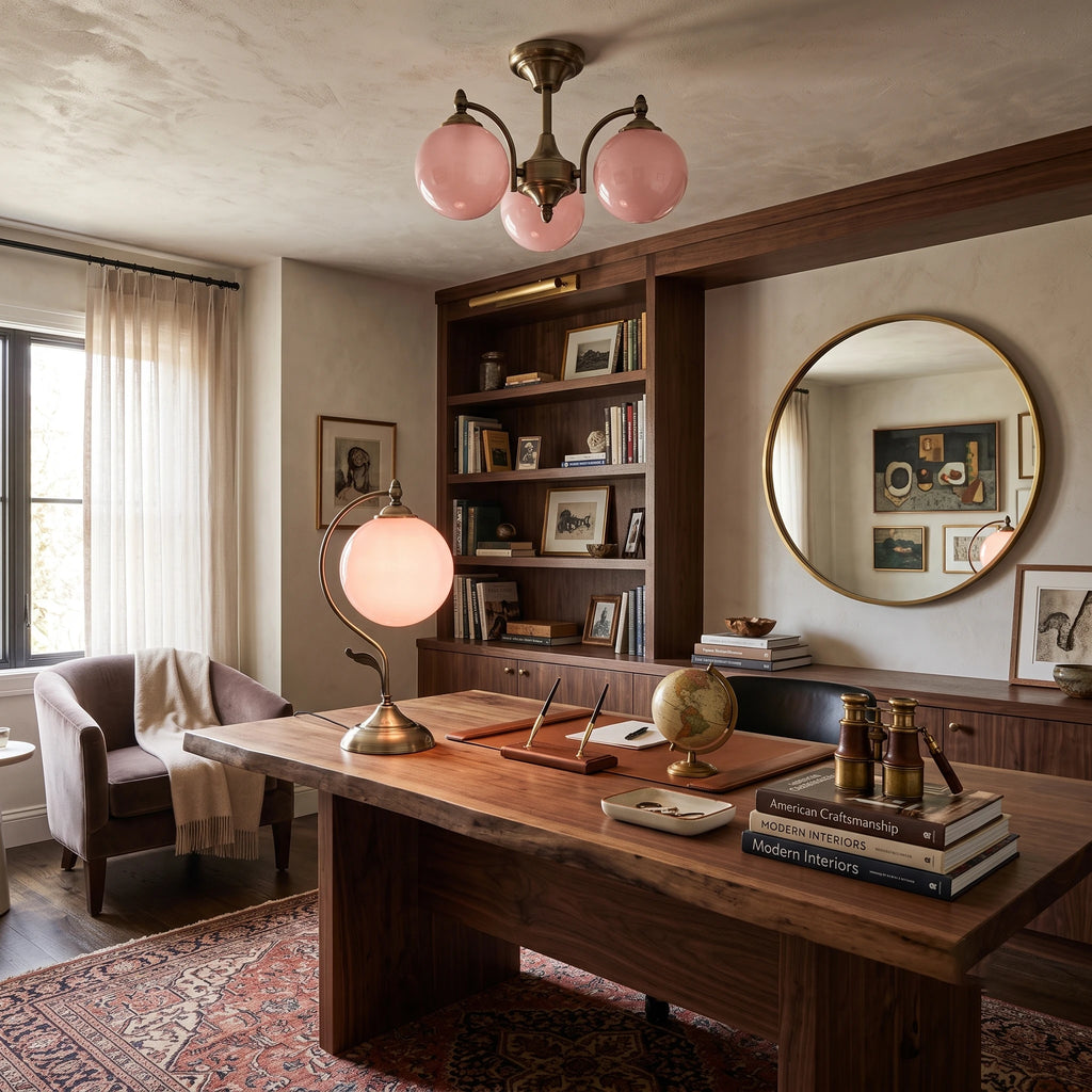 Gooseneck Brass Globe Table Lamp