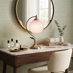 Gooseneck Brass Globe Table Lamp