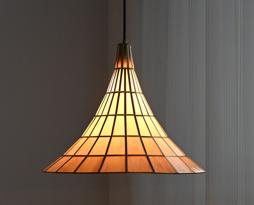 Conical Stained Glass Pendant