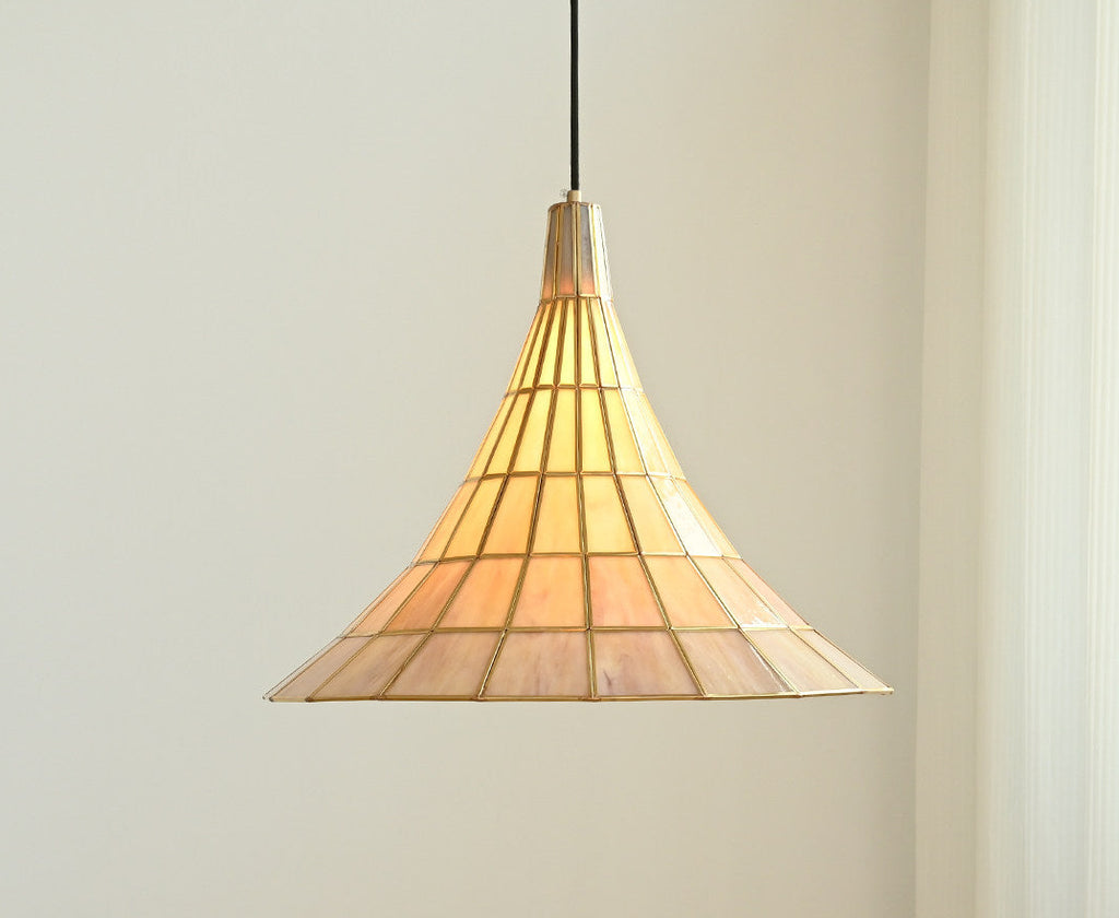 Conical Stained Glass Pendant