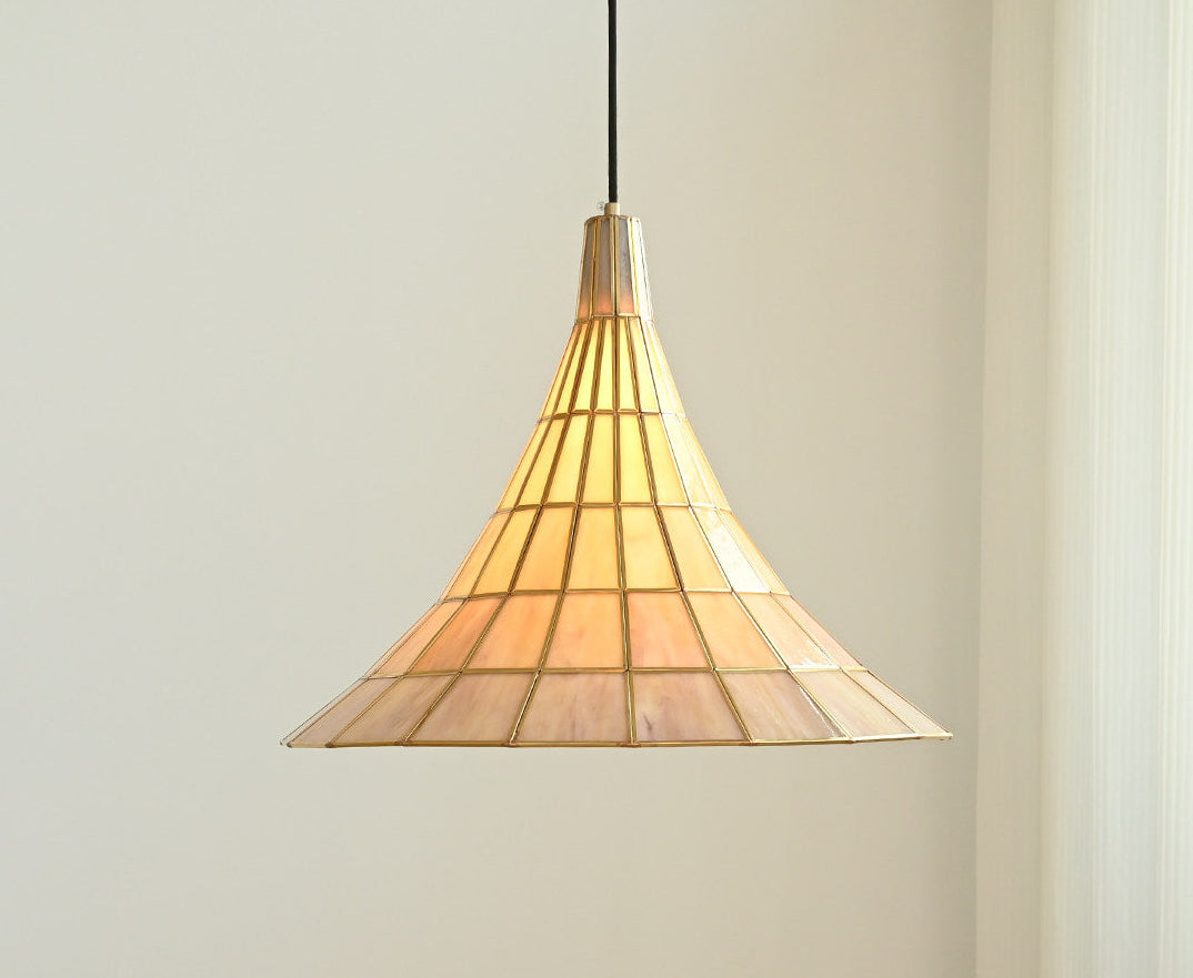 Conical Stained Glass Pendant