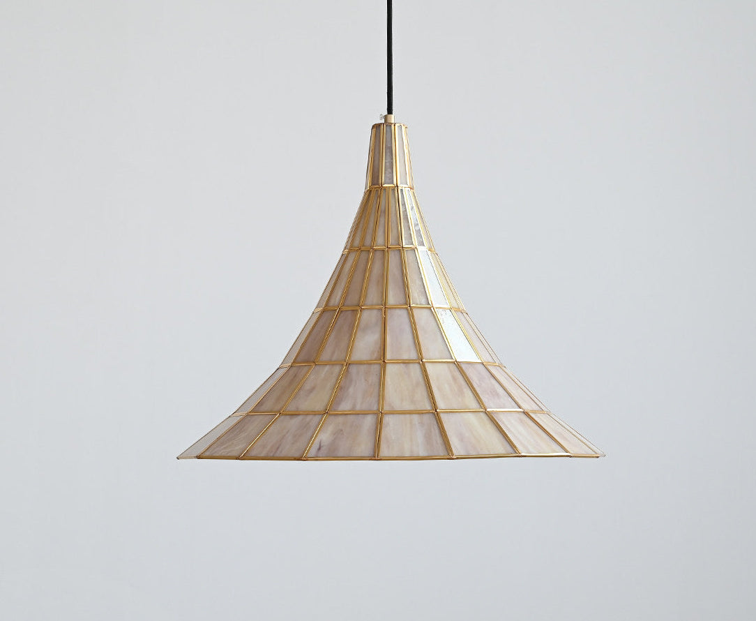 Conical Stained Glass Pendant