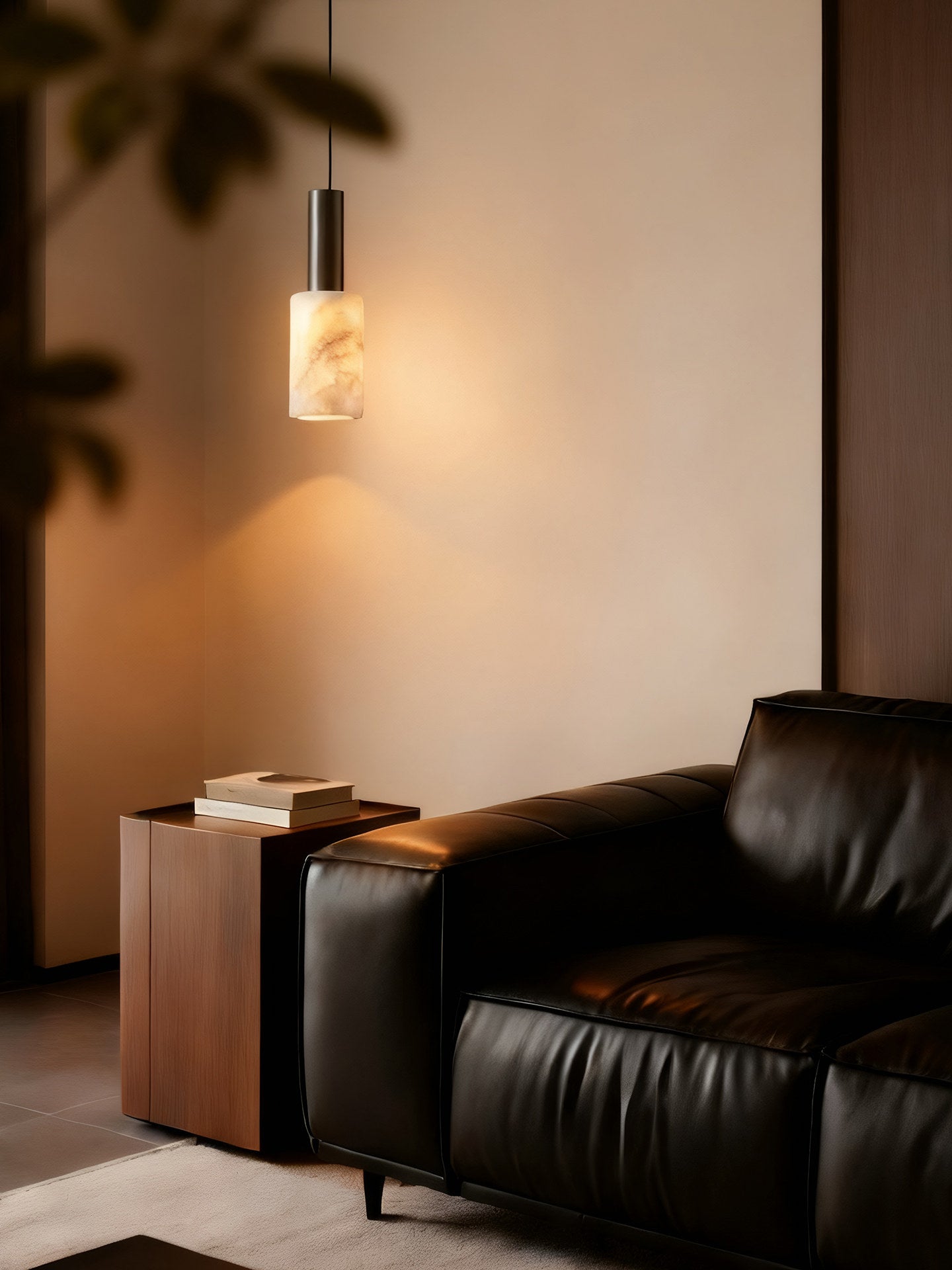 Cylinder Alabaster Pendant Light