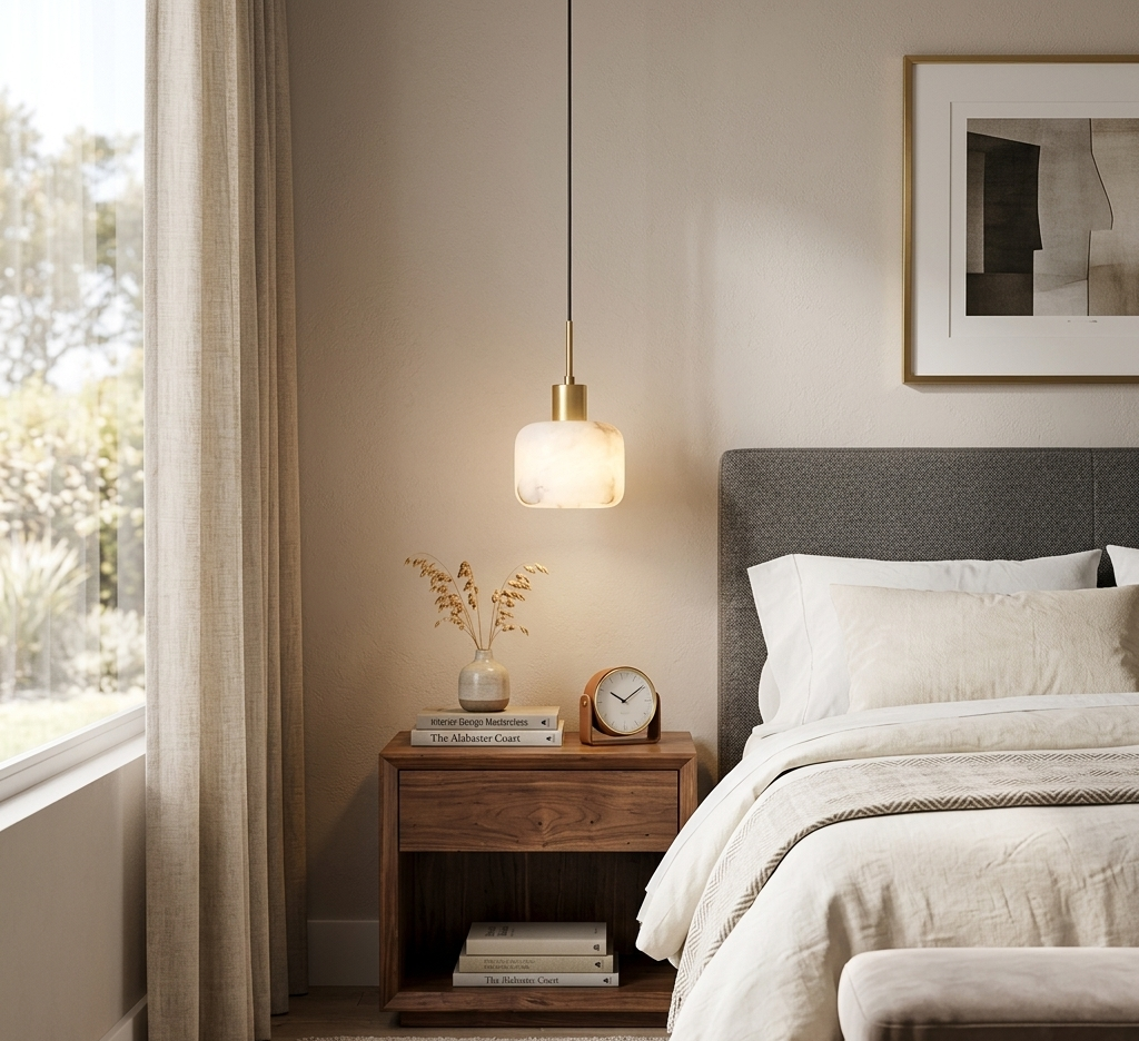 Halden Drum Alabaster Pendant Light