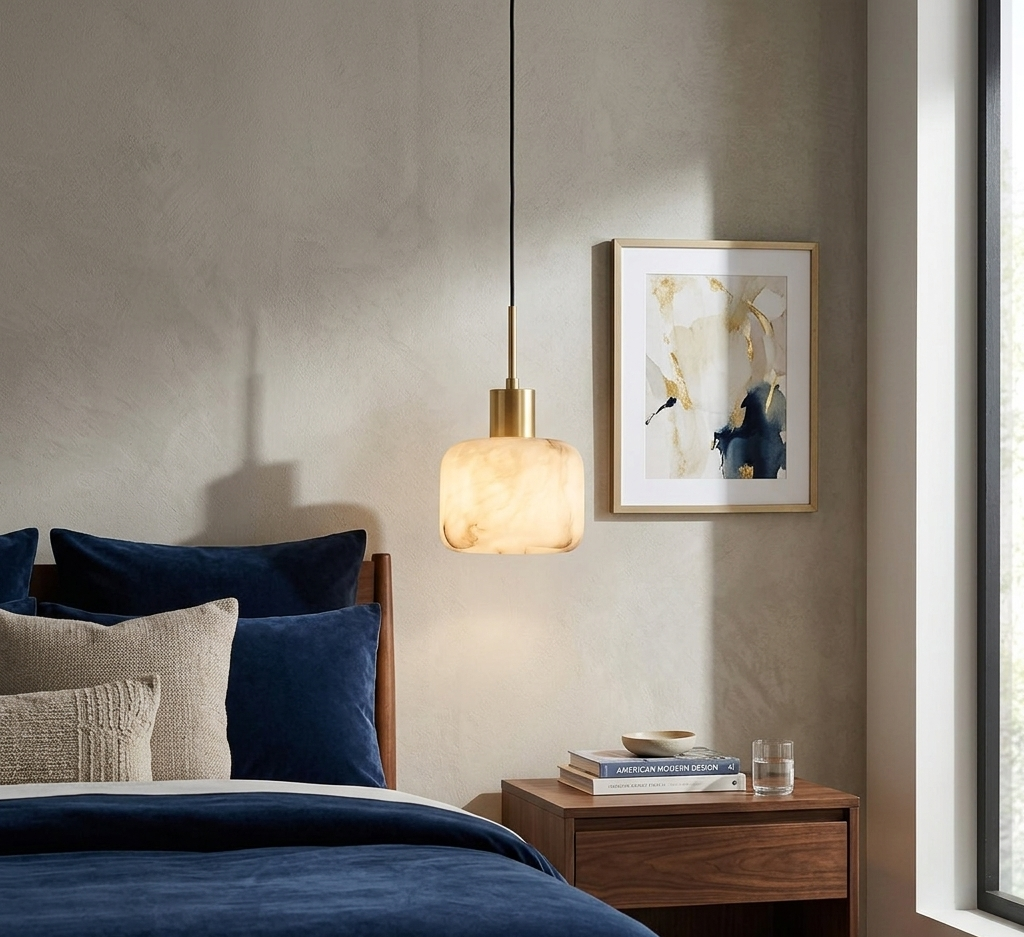 Halden Drum Alabaster Pendant Light