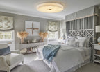 Modern Alabaster Art Glass Flush Mount Ceiling Light in Bedroom Interior