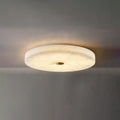 Illuminated Modern Flat Round Alabaster Flush Mount Ceiling Light Studio Shot