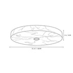 Modern Flat Round Alabaster Art Glass Flush Mount Ceiling Light Line Art Dimension Diagram