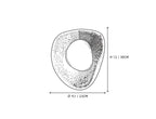 Small Organic Pebble Alabaster Wall Sconce Line Art Dimension Diagram