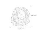 Large Organic Pebble Alabaster Wall Sconce Line Art Dimension Diagram
