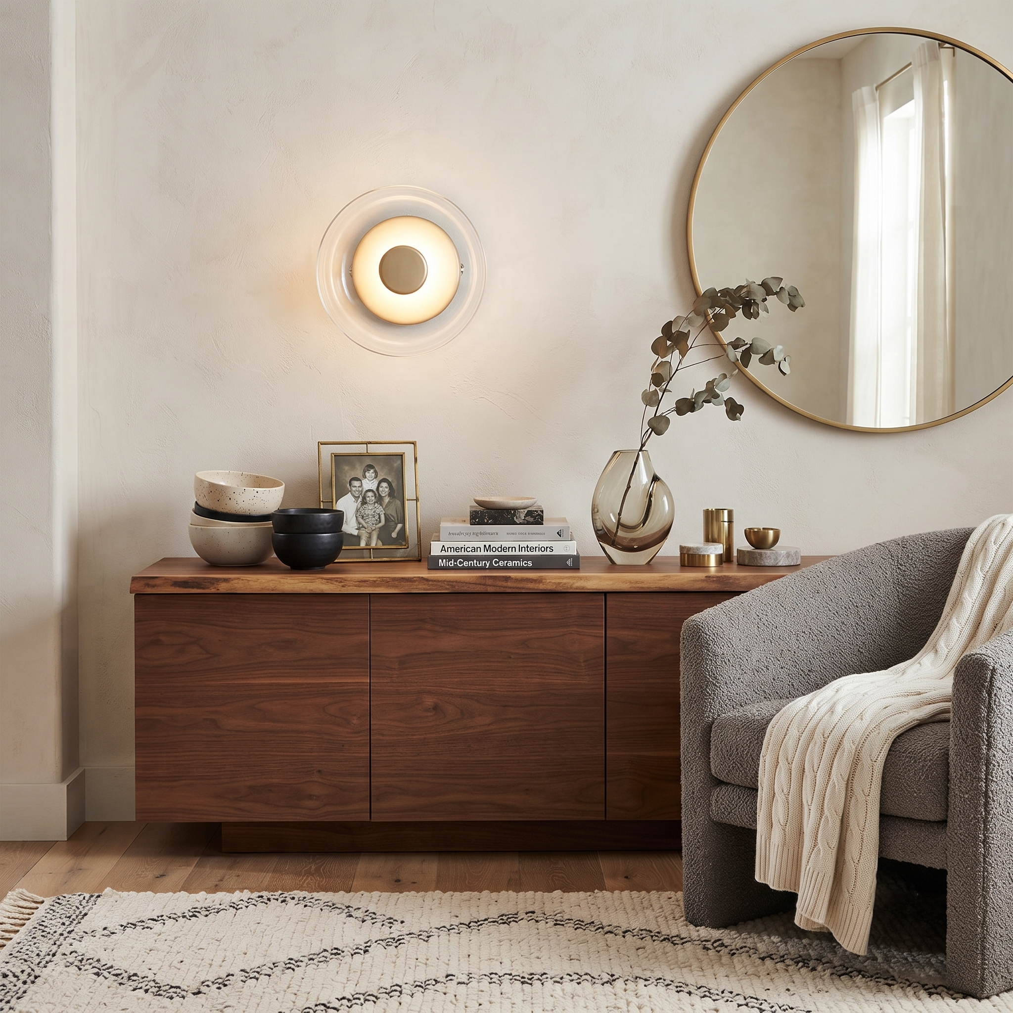 Hand-Blown Glass Dome Sconce