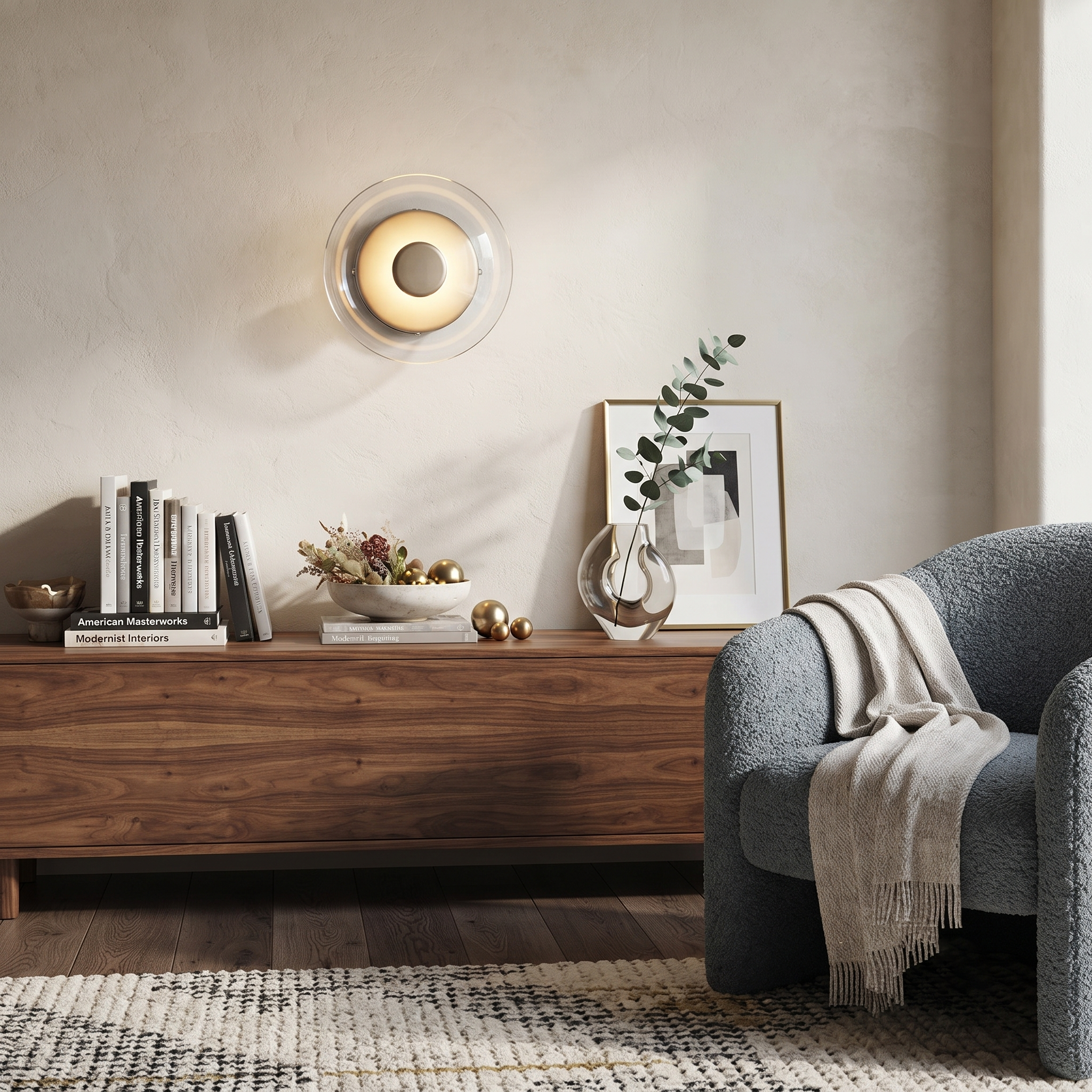 Hand-Blown Glass Dome Sconce