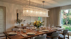 Modern Crystal Prism Art Glass Linear Chandelier in Dining Room