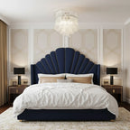 Modern Green Art Glass Ceiling Light in Master Bedroom Setting