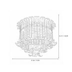 Modern Petal Art Glass Flush Mount Ceiling Light Line Art Dimension Diagram
