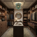 Modern Green Art Glass Ceiling Light in Luxury Walk-In Closet