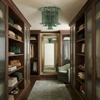 Modern Green Petal Flush Mount Ceiling Light in Closet Hallway