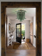 Modern Green Petal Ceiling Light in Hallway Interior