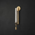 Illuminated Modern Single Head Alabaster Wall Sconce Studio Shot