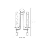 Modern Double Cylinder Alabaster Art Glass Wall Sconce Line Art Dimension Diagram