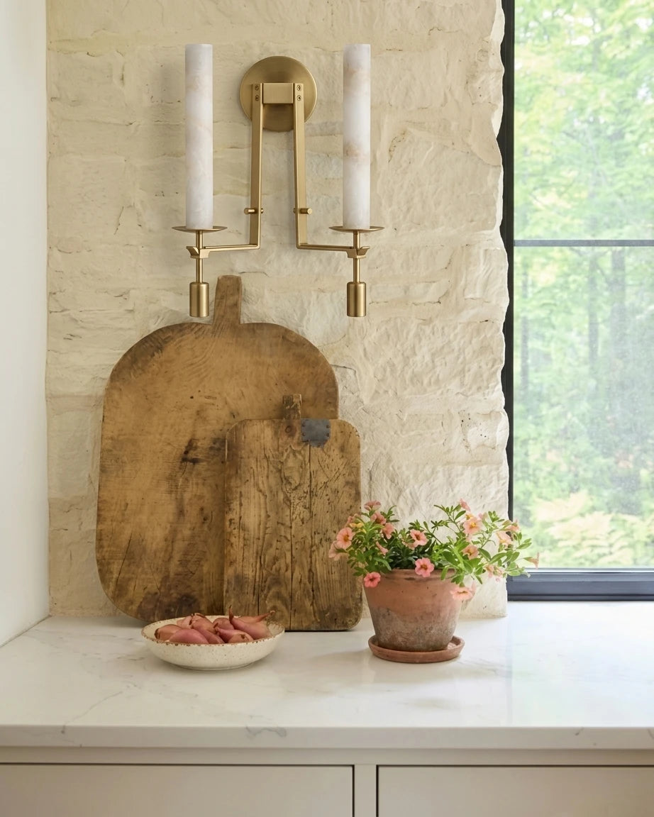 Modern Art Glass Wall Sconce in Kitchen Interior