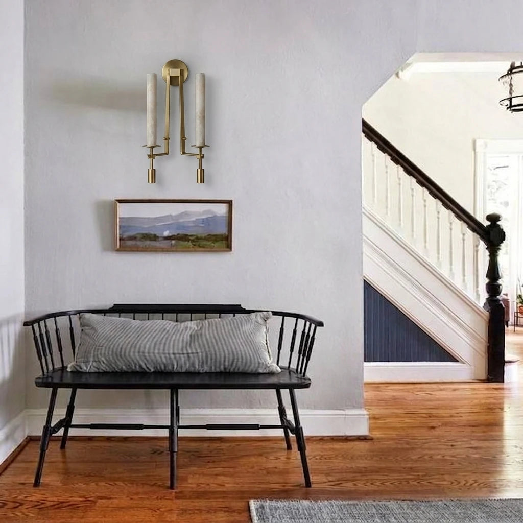 Modern Double Cylinder Wall Sconce in Entryway Foyer