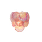 Modern Colorful Disc Art Glass Wall Sconce with Silver Hardware on Pure White Background