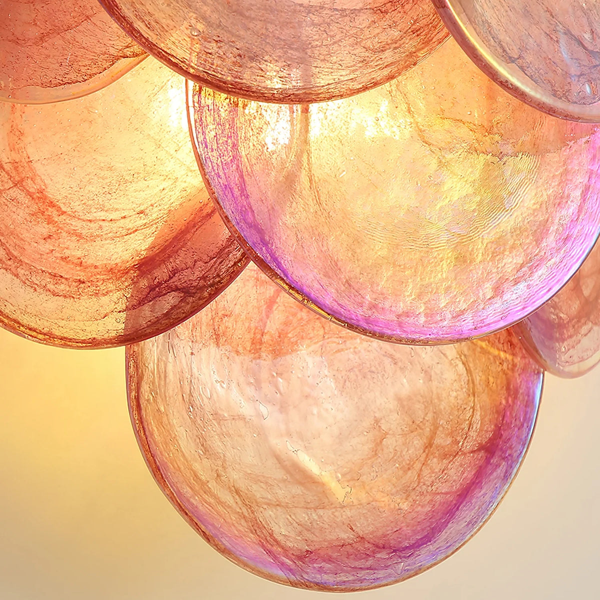 Close Up View of Pink Colorful Disc Glass Texture and Light Pattern